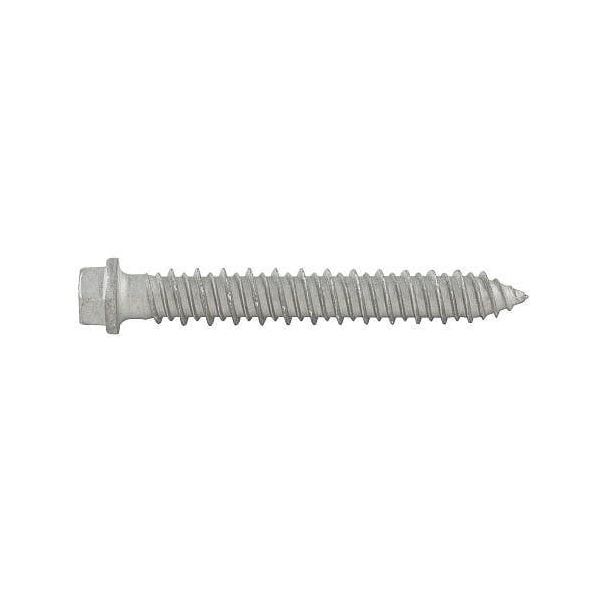 Concrete Screw Anchor, 5/16" Dia., Hex Washer Trimfit, 1-3/4" L, Carbon Steel Stalgard Silver